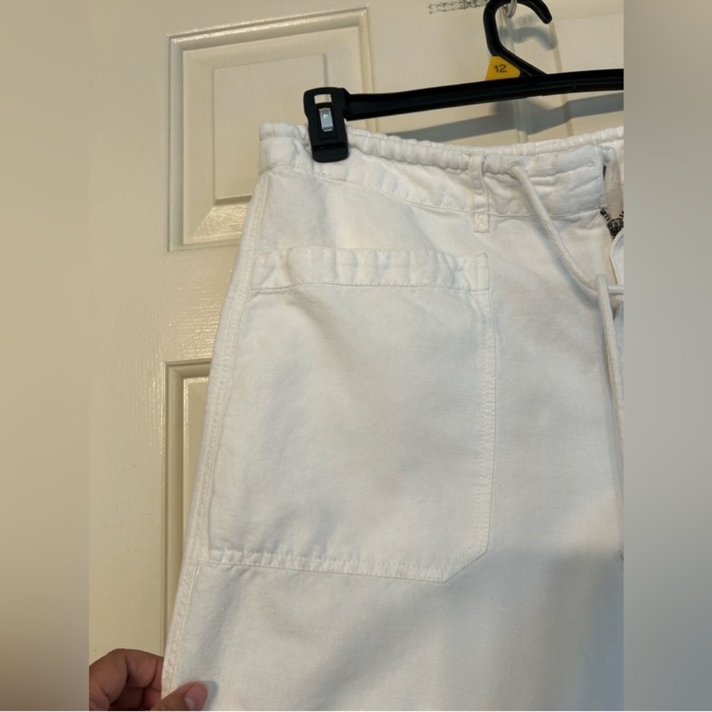 Sundance White Zinovia Lightweight Linen Cotton Pockets Drawstring Size Large - Picture 3 of 6